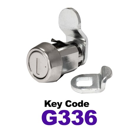 Global RV SS Compartment Lock, Cam/Blade Style, 7/8in Press in, Offset Blade, fit 5/8in Use, Keyed, G336 CLB-336-78SI-SS